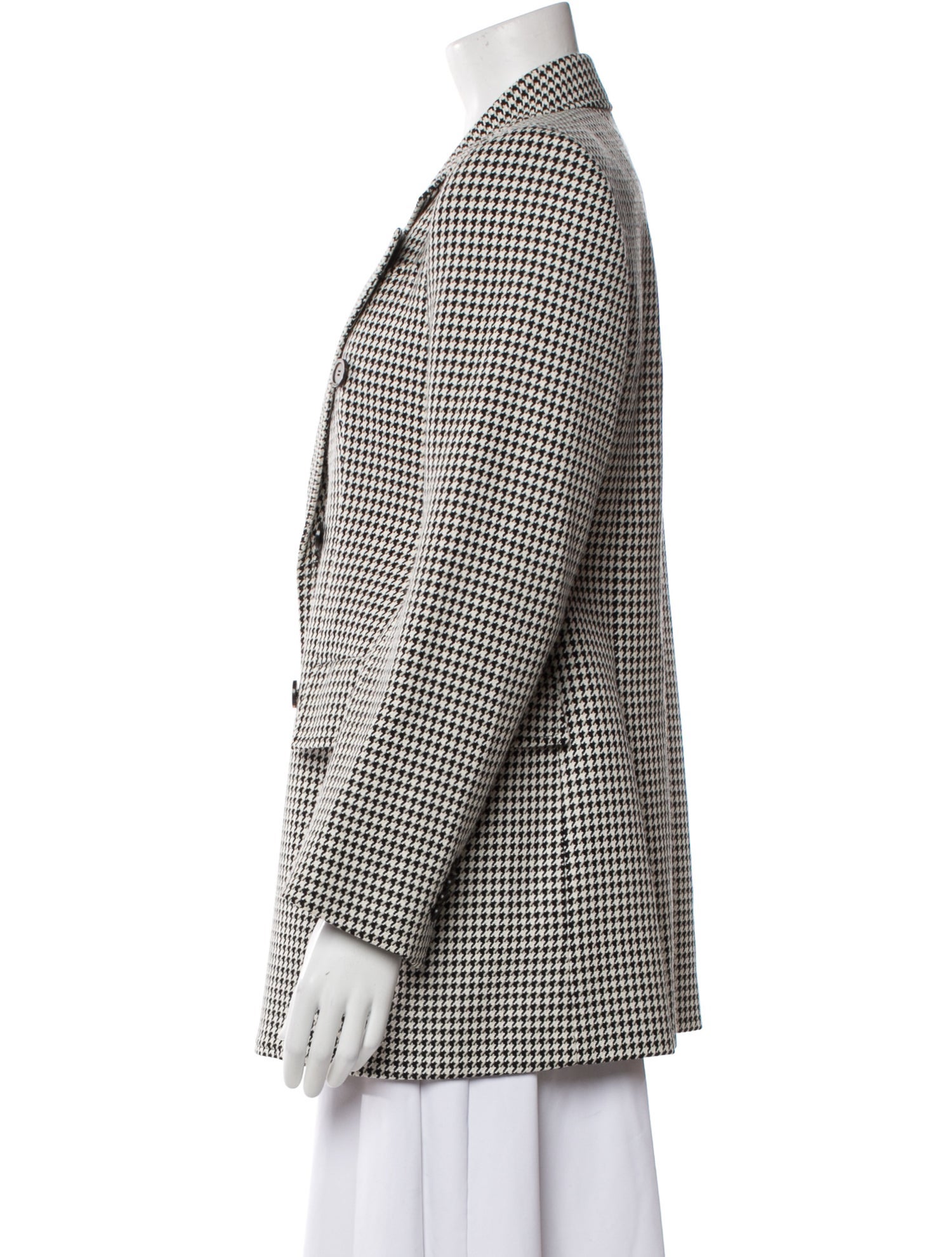 Balenciaga 2020 Houndstooth Print Peacoat