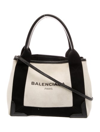 Balenciaga Canvas Navy Cabas XS