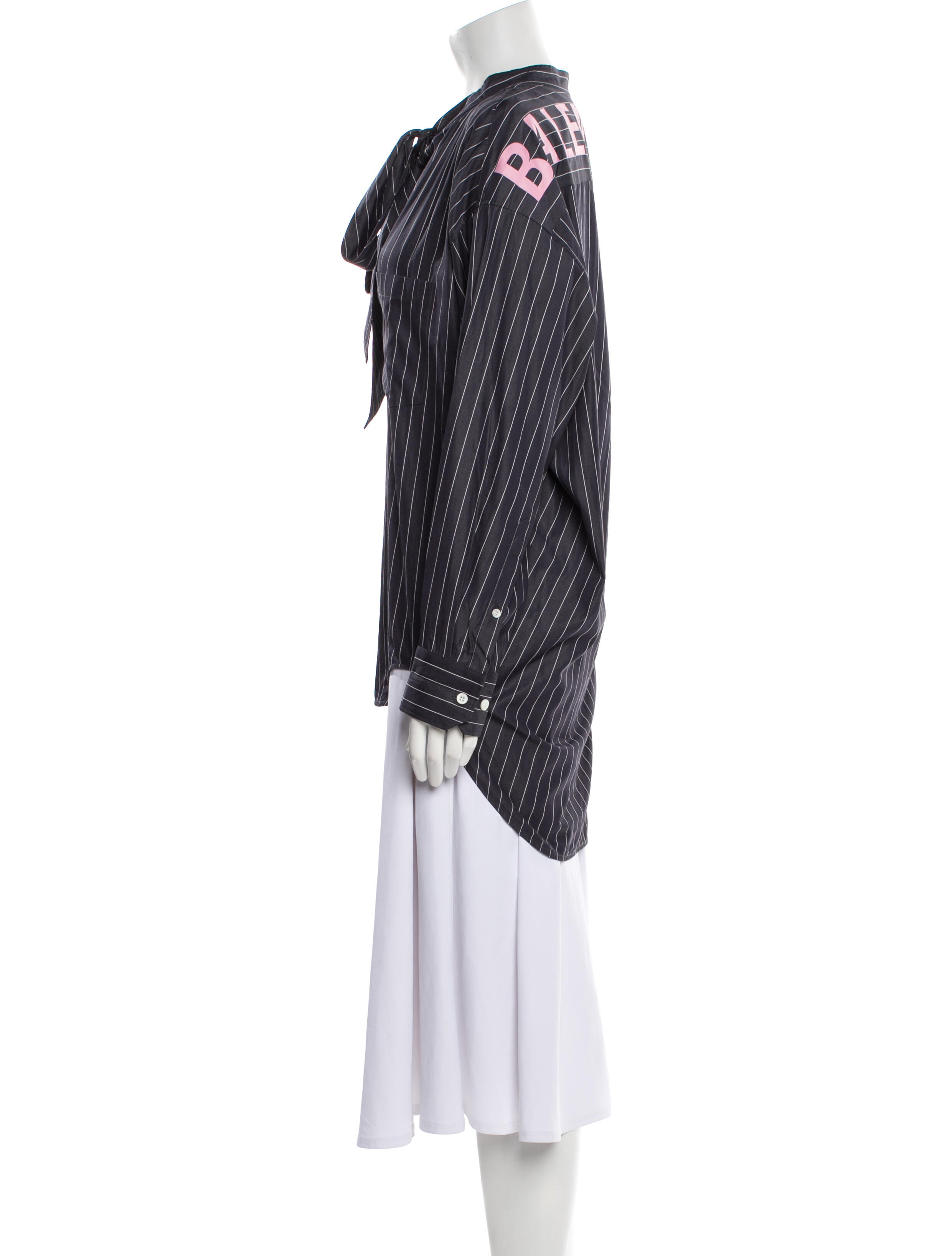 Balenciaga 2019 Striped Button-Up Top