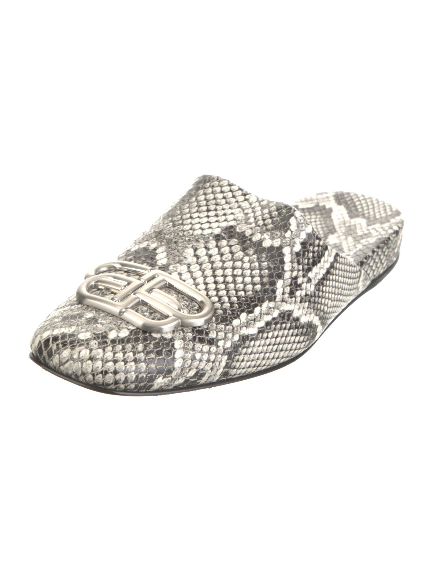 Balenciaga Leather Animal Print Mules