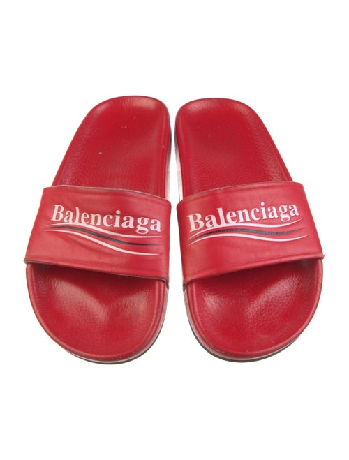 Balenciaga Leather Printed Slides