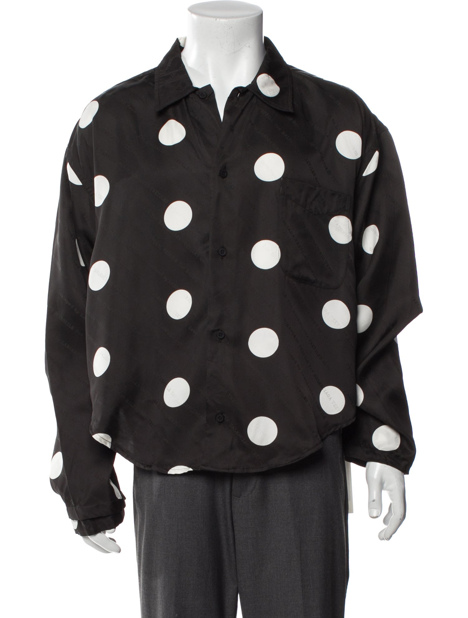 Balenciaga 2022 Polka Dot Print Dress Shirt