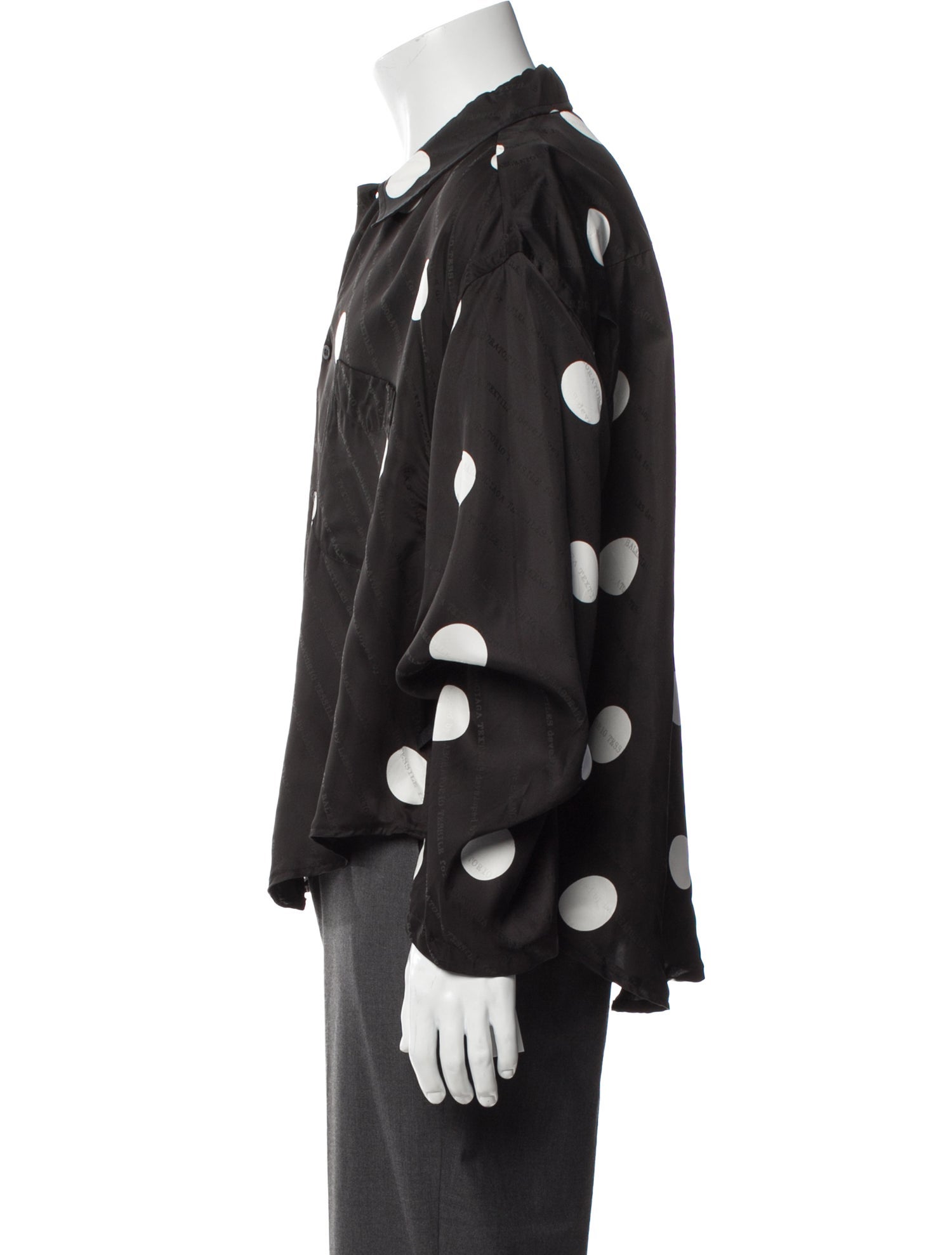 Balenciaga 2022 Polka Dot Print Dress Shirt