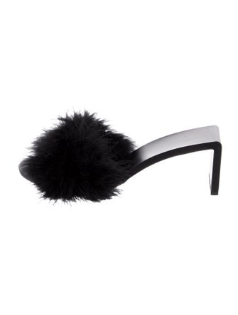 Balenciaga Ostrich Feather Slides