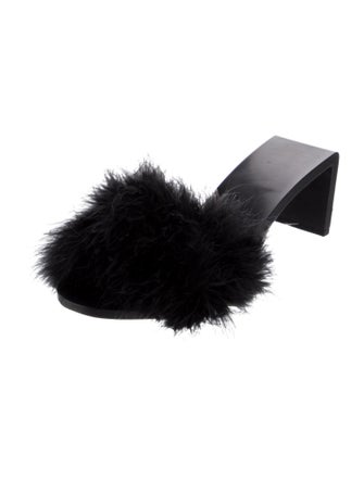 Balenciaga Ostrich Feather Slides