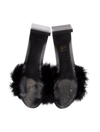 Balenciaga Ostrich Feather Slides