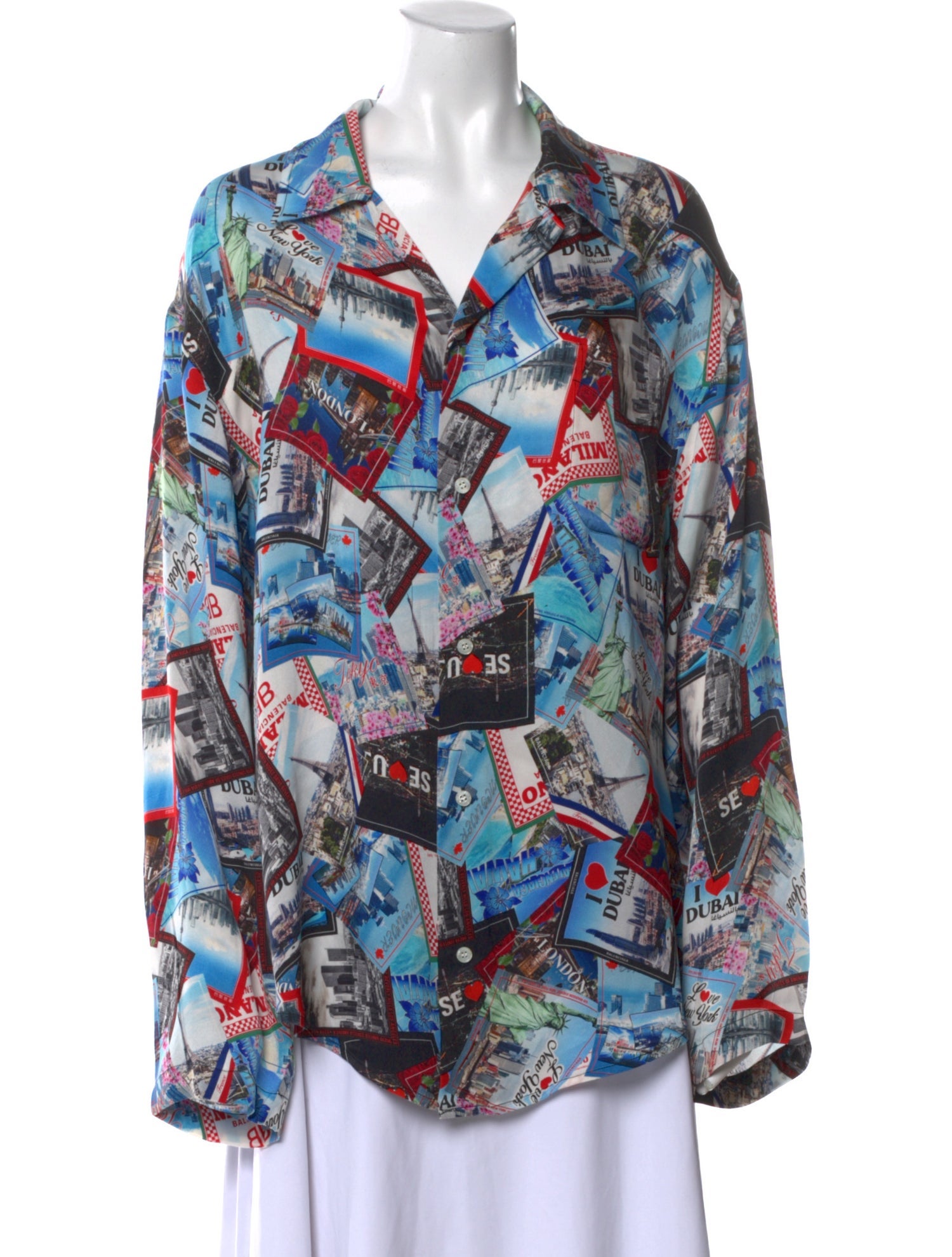 Balenciaga 2021 Silk Button-Up Top