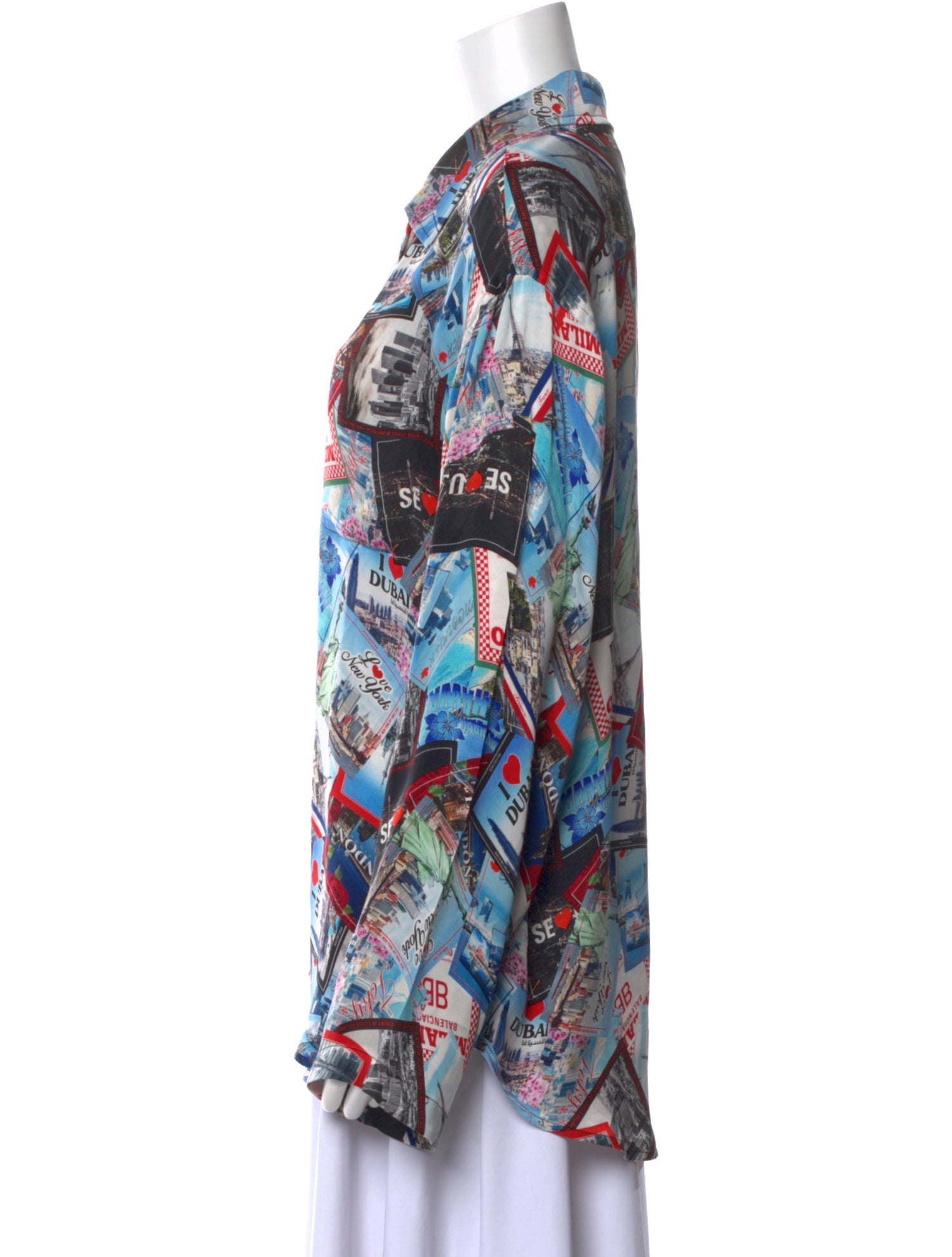 Balenciaga 2021 Silk Button-Up Top