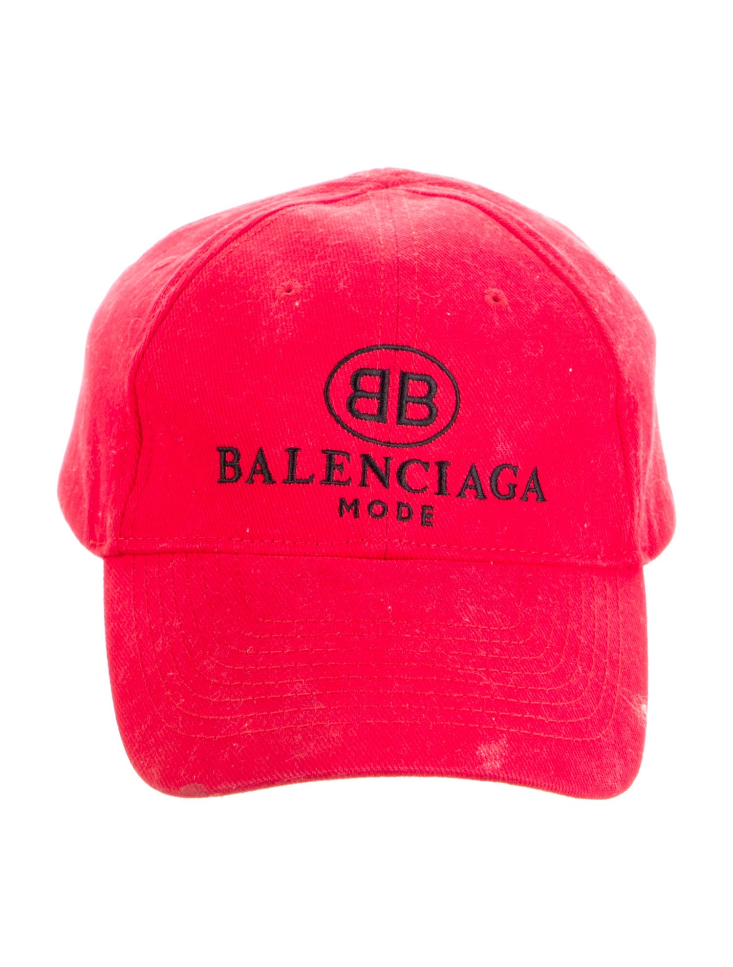 Balenciaga Red Embroidered Baseball Cap