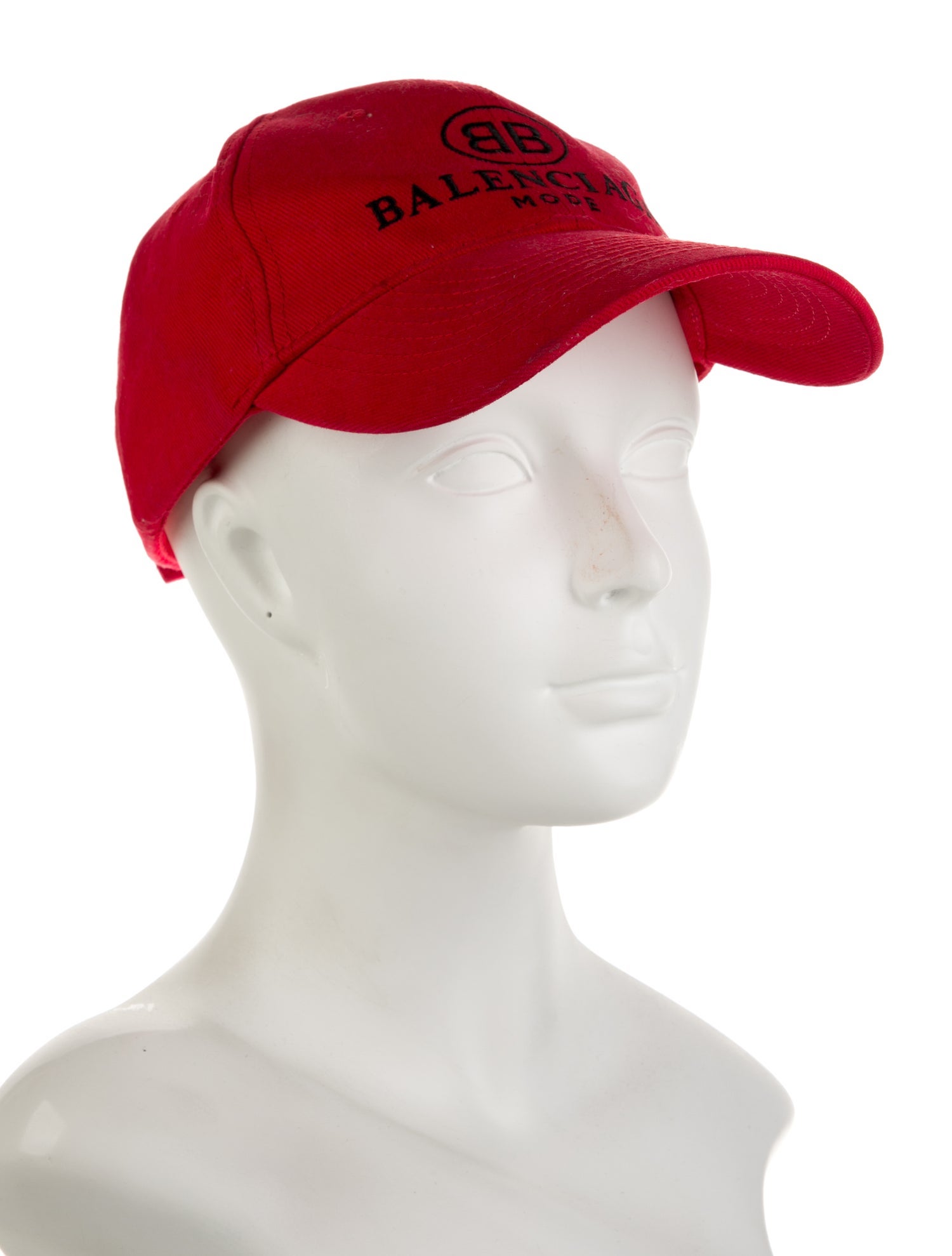 Balenciaga Red Embroidered Baseball Cap