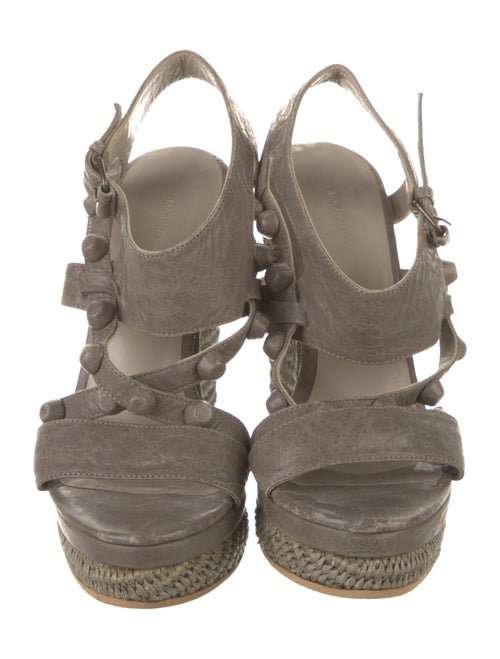 Balenciaga Leather Studded Accents Espadrilles