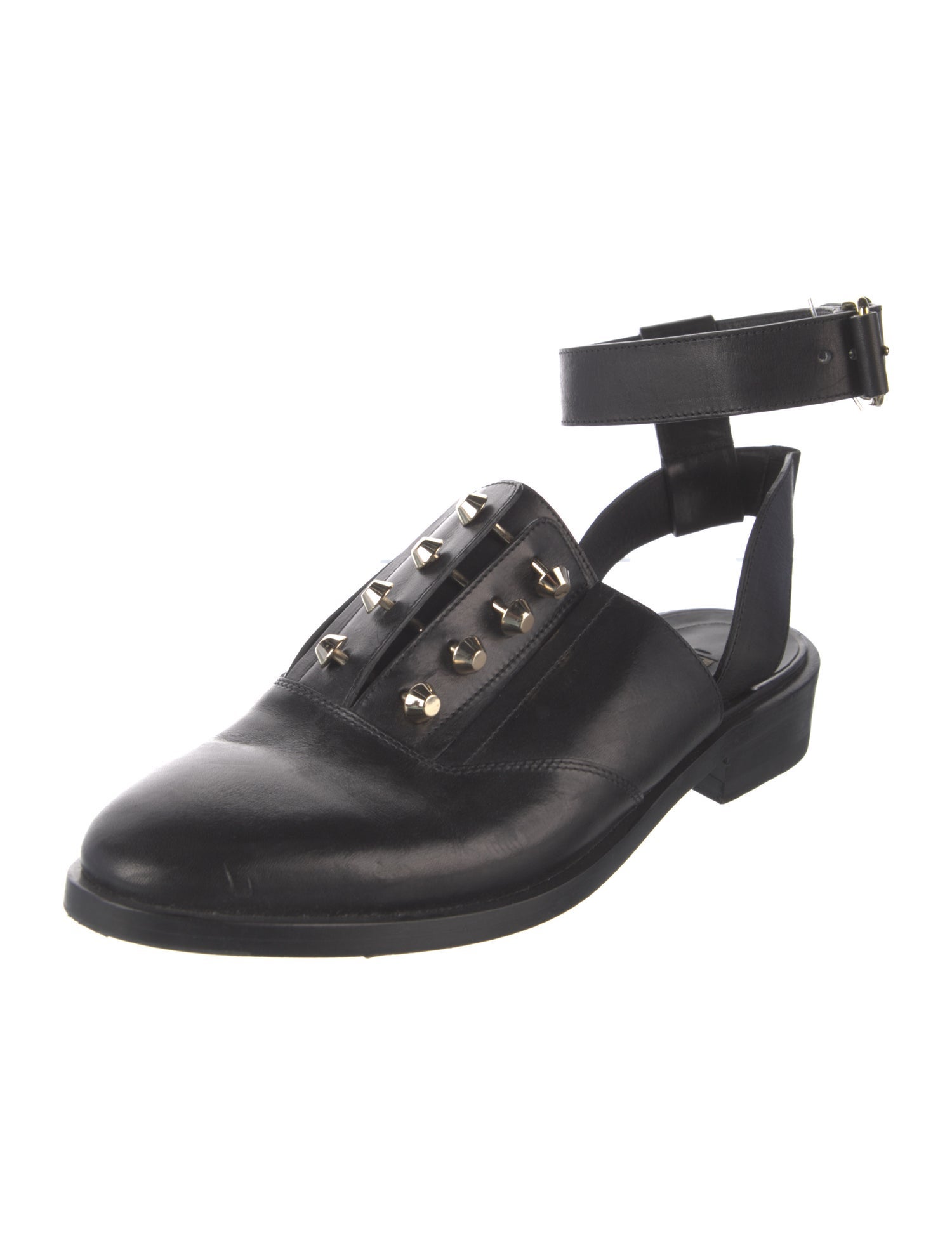 Balenciaga Leather Studded Accents Mules