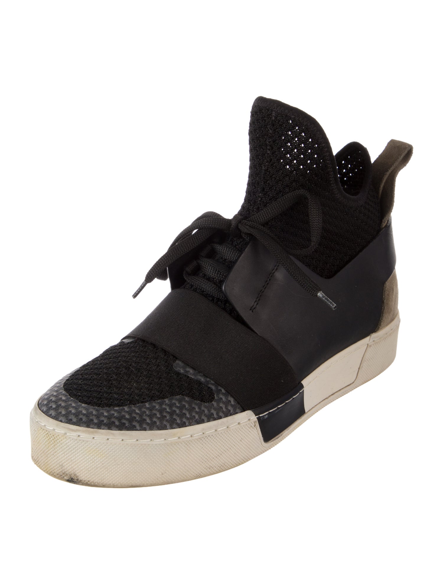 Balenciaga Leather Colorblock Pattern Sneakers