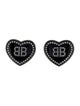 Balenciaga Crystal & Resin Crush BB Stud Earrings