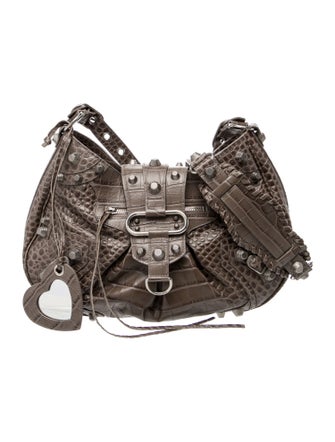 Balenciaga Embossed Leather Shoulder Bag