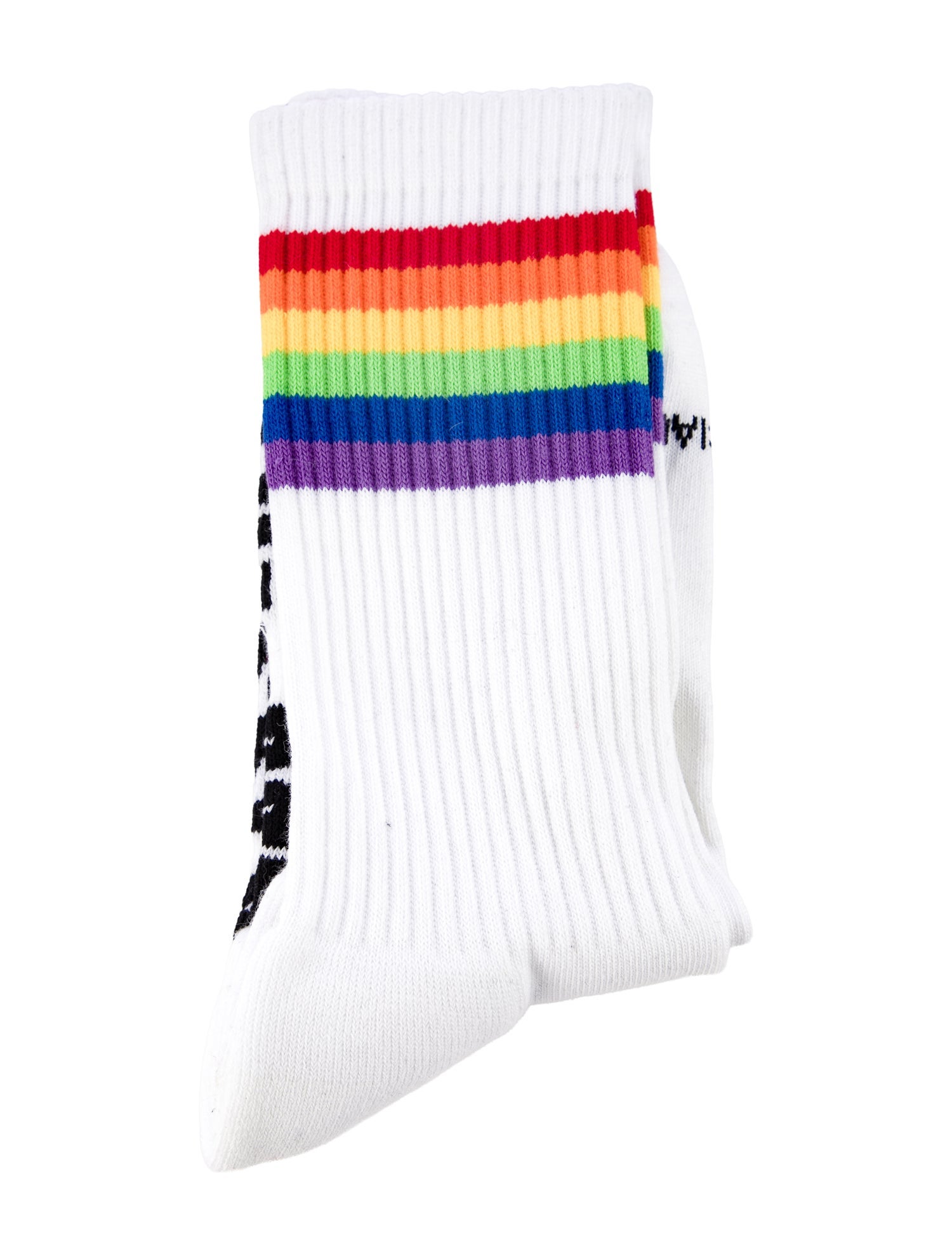 Balenciaga White Fetish Rainbow Logo Socks w/Tags