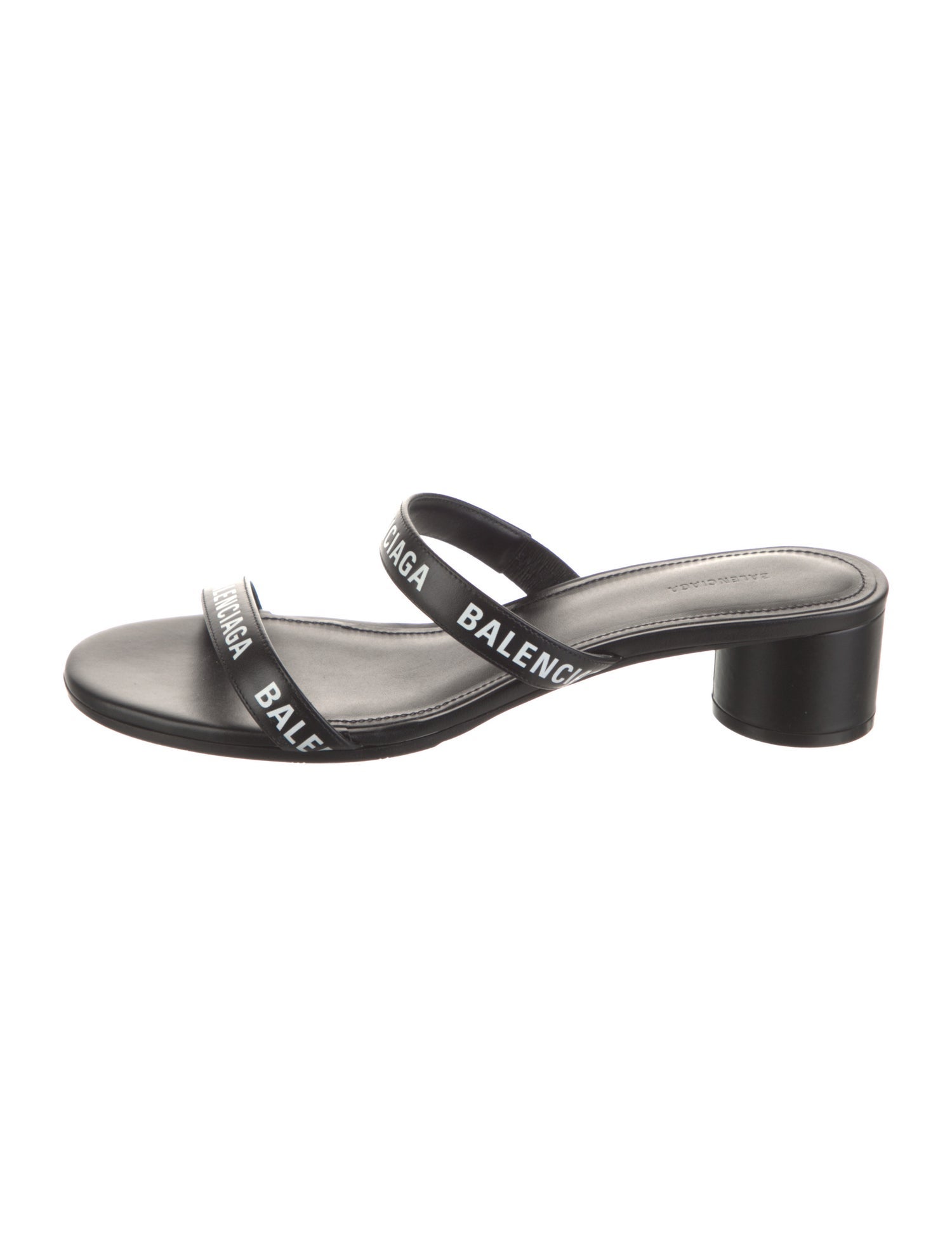 Balenciaga Leather Printed Slides