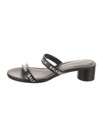 Balenciaga Leather Printed Slides
