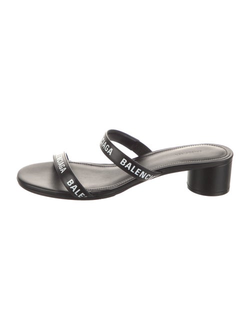 Balenciaga Leather Printed Slides