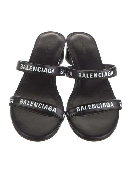 Balenciaga Leather Printed Slides