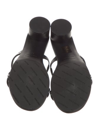 Balenciaga Leather Printed Slides