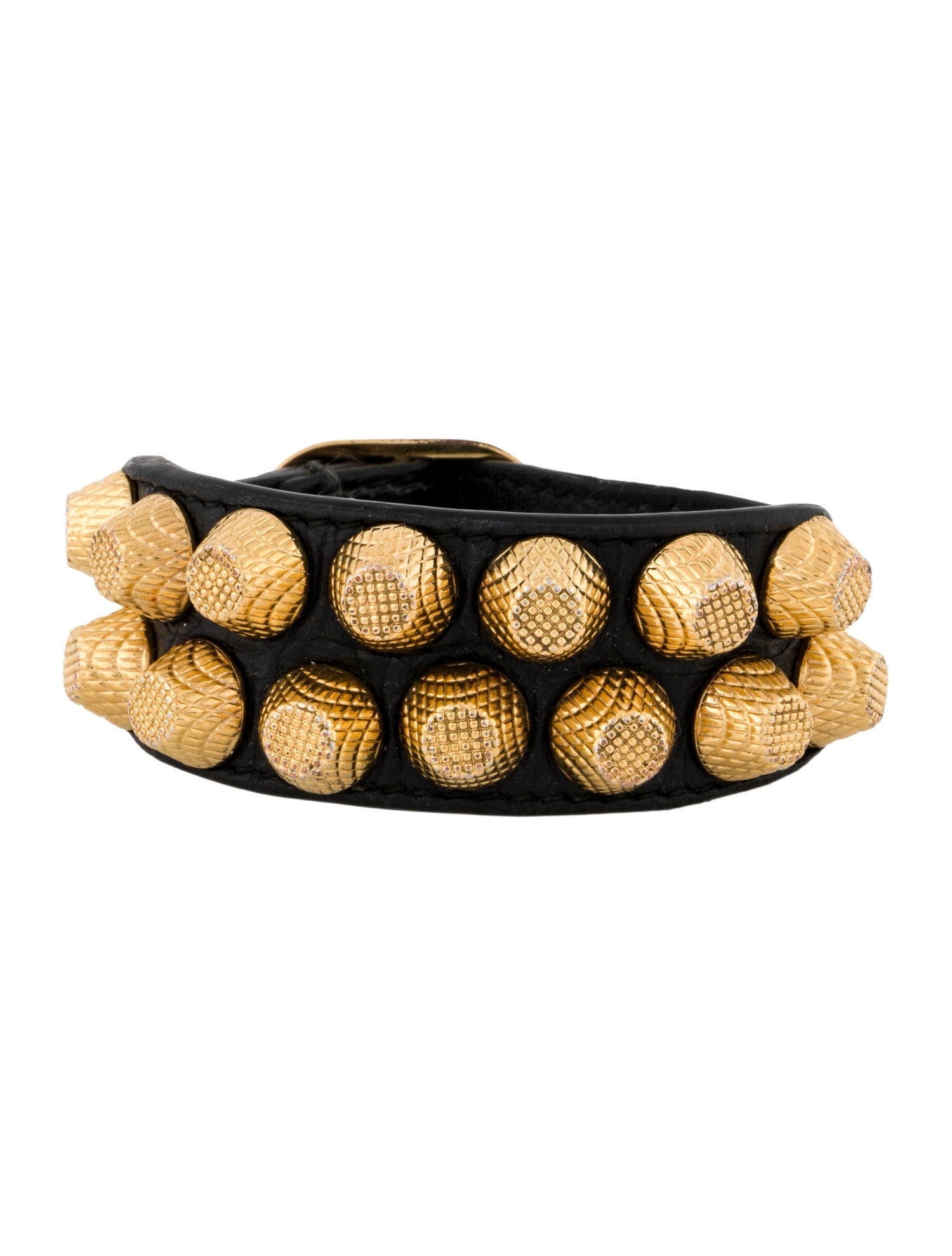 Balenciaga Leather Giant Area Studded Wrap Bracelet