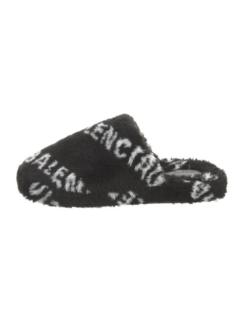 Balenciaga Faux Fur Printed Slides