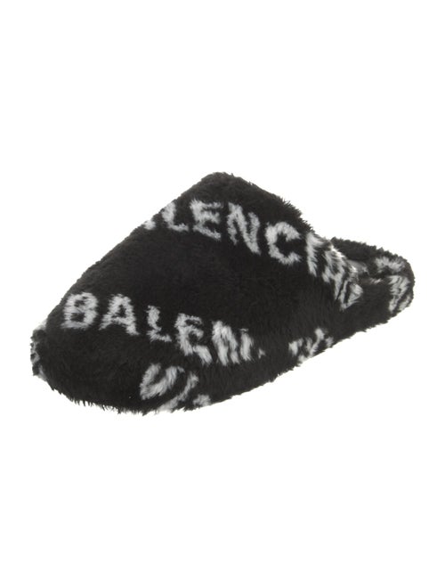 Balenciaga Faux Fur Printed Slides
