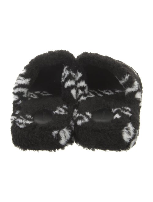 Balenciaga Faux Fur Printed Slides