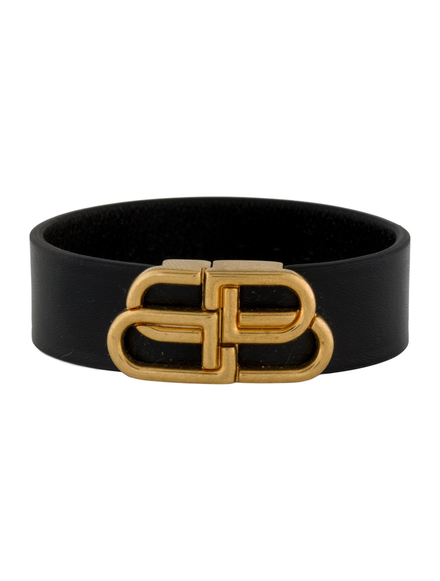 Balenciaga BB Leather Wrap Bracelet