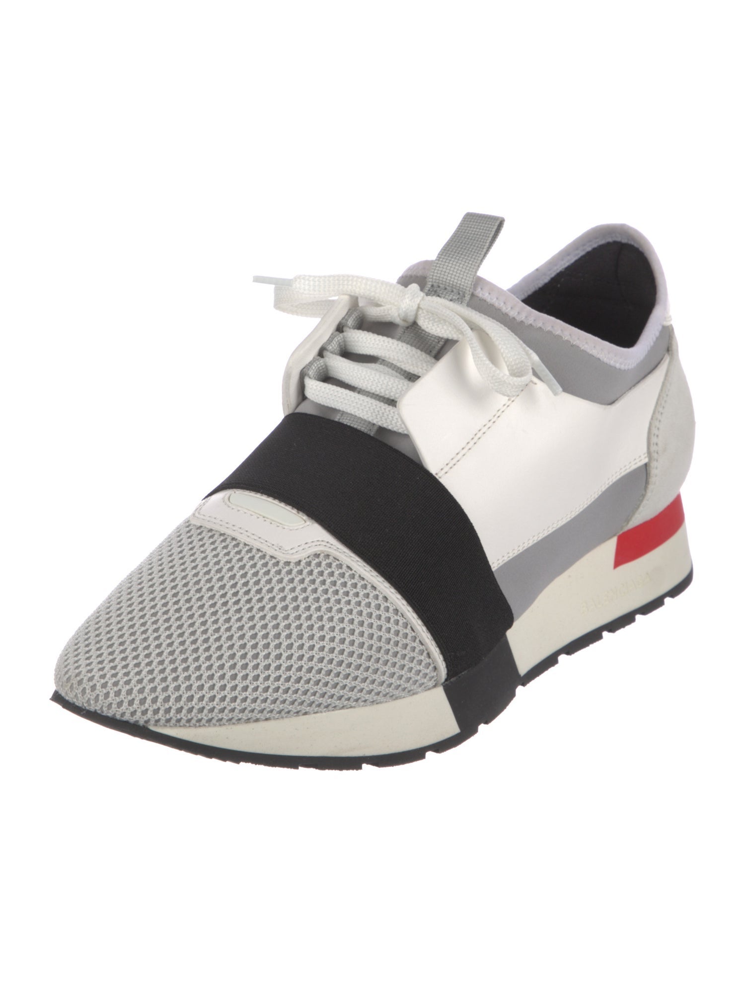 Balenciaga Leather Colorblock Pattern Sneakers