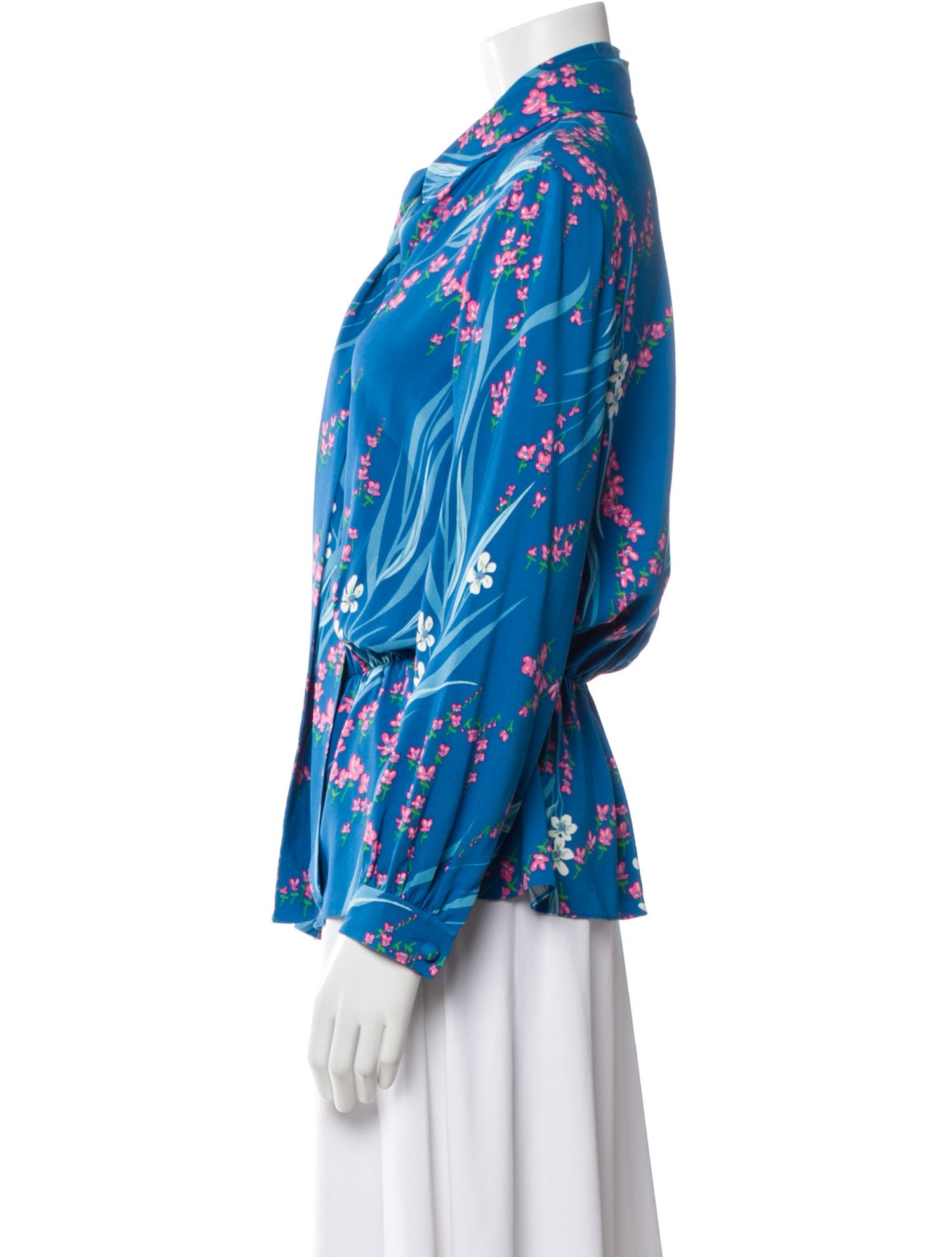 Balenciaga 2017 Floral Print Button-Up Top