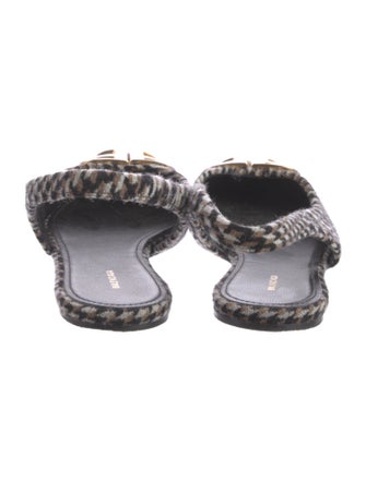 Balenciaga Tweed Houndstooth Print Slingback Flats