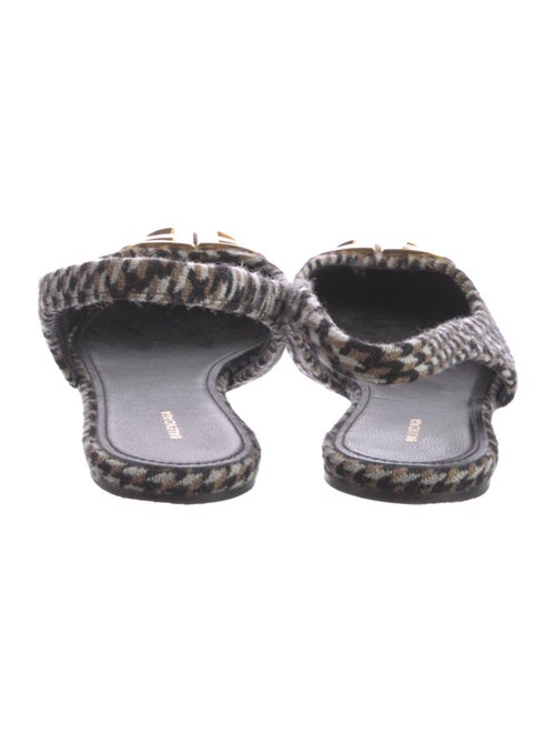 Balenciaga Tweed Houndstooth Print Slingback Flats