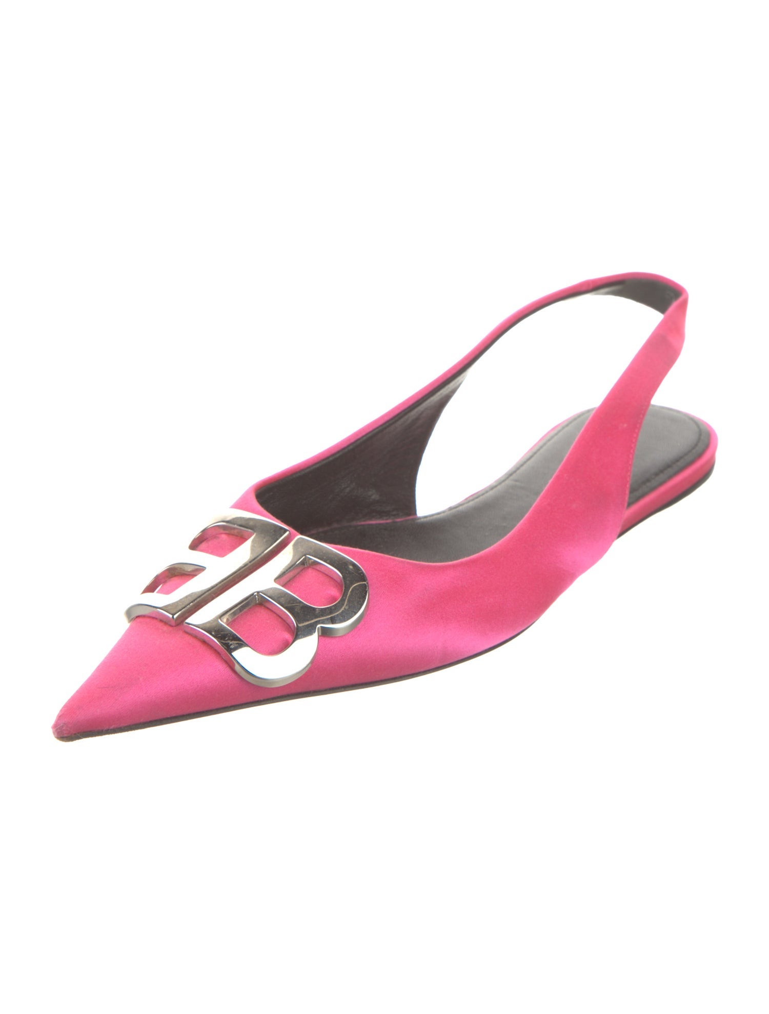 Balenciaga Satin Slingback Flats