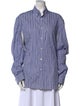 Balenciaga 2017 Striped Button-Up Top