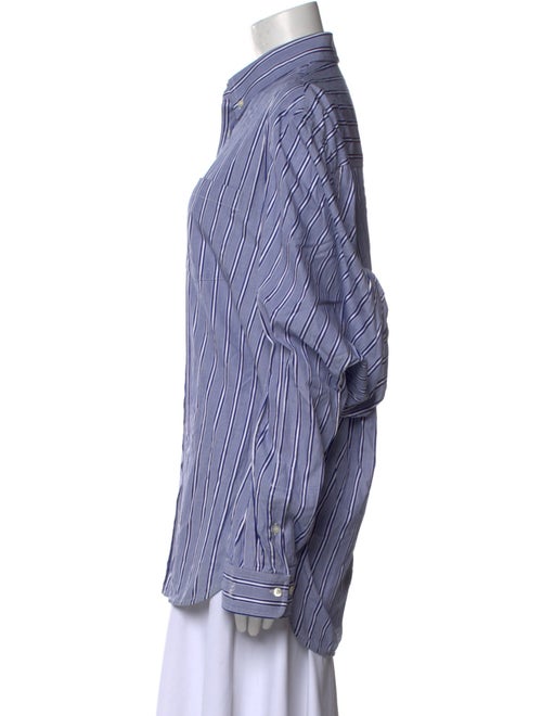 Balenciaga 2017 Striped Button-Up Top