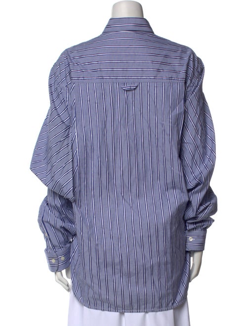 Balenciaga 2017 Striped Button-Up Top