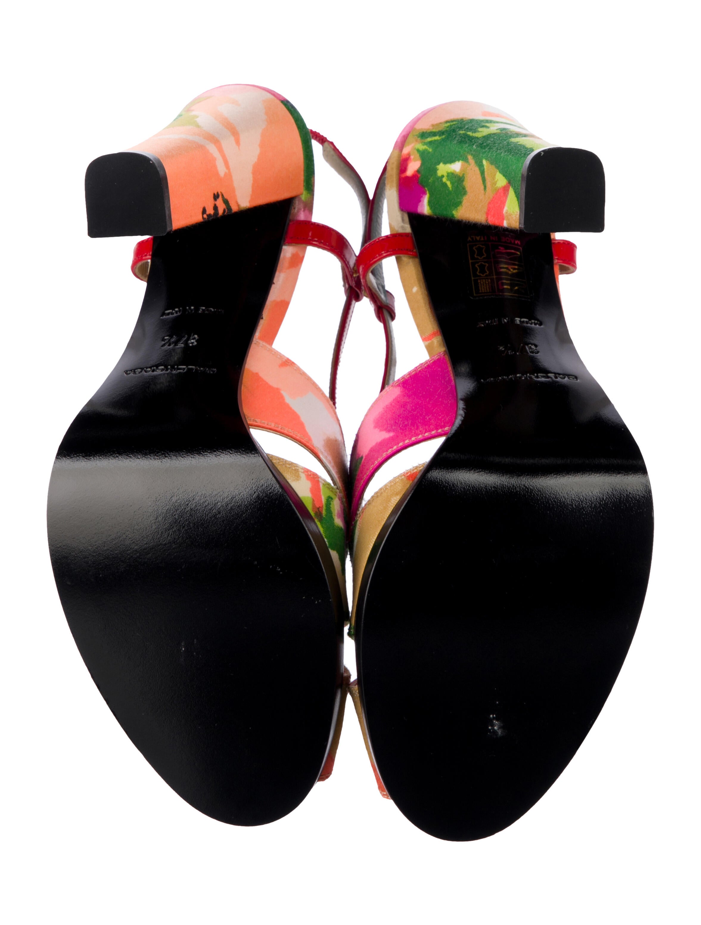 Balenciaga Satin Printed Slingback Pumps