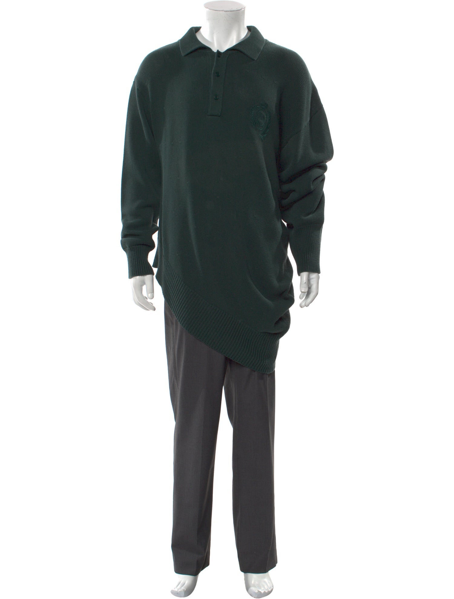 Balenciaga 2021 Deformed Asymmetric Rugby Polo Shirt w/ Tags