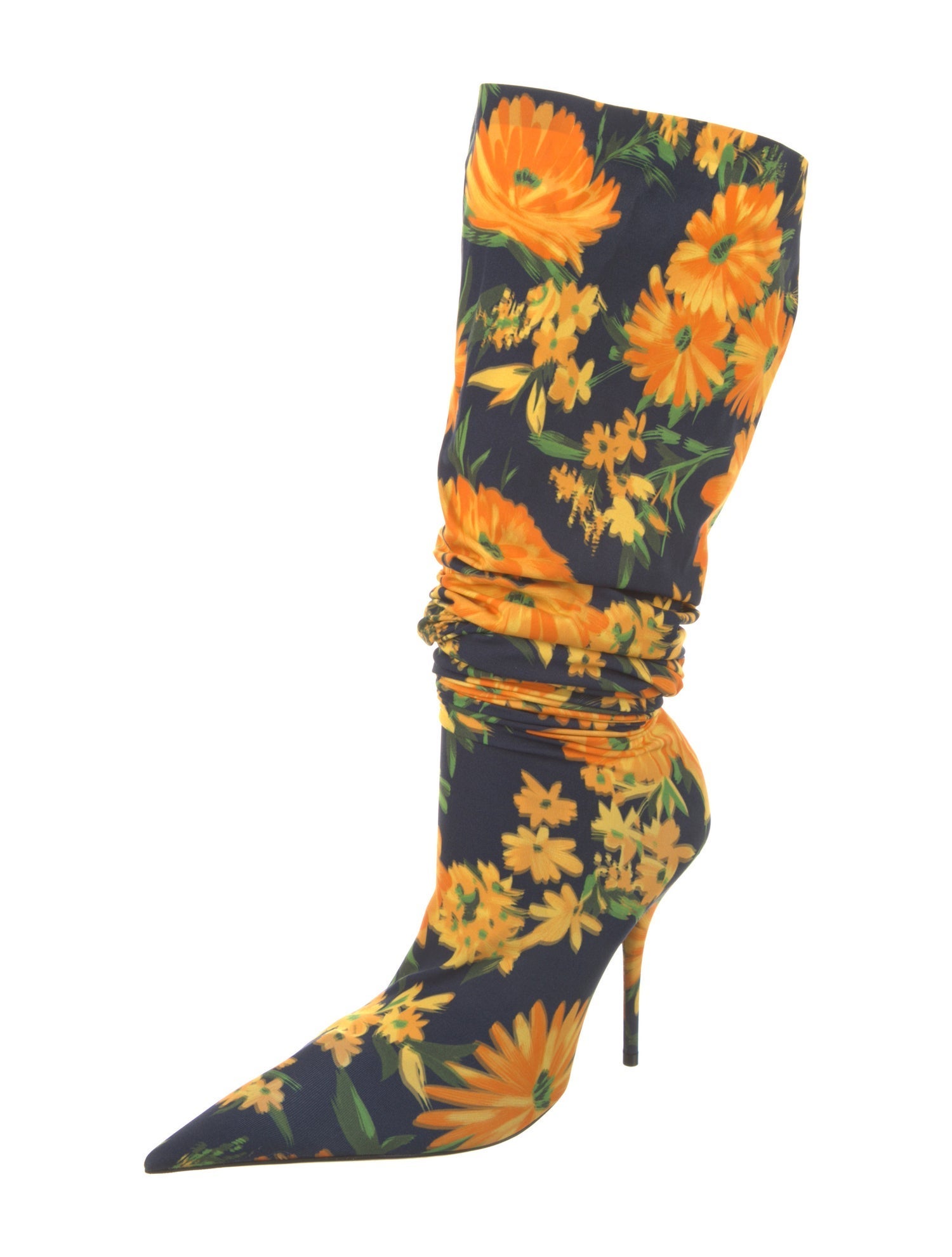 Balenciaga Neoprene Floral Print Boots