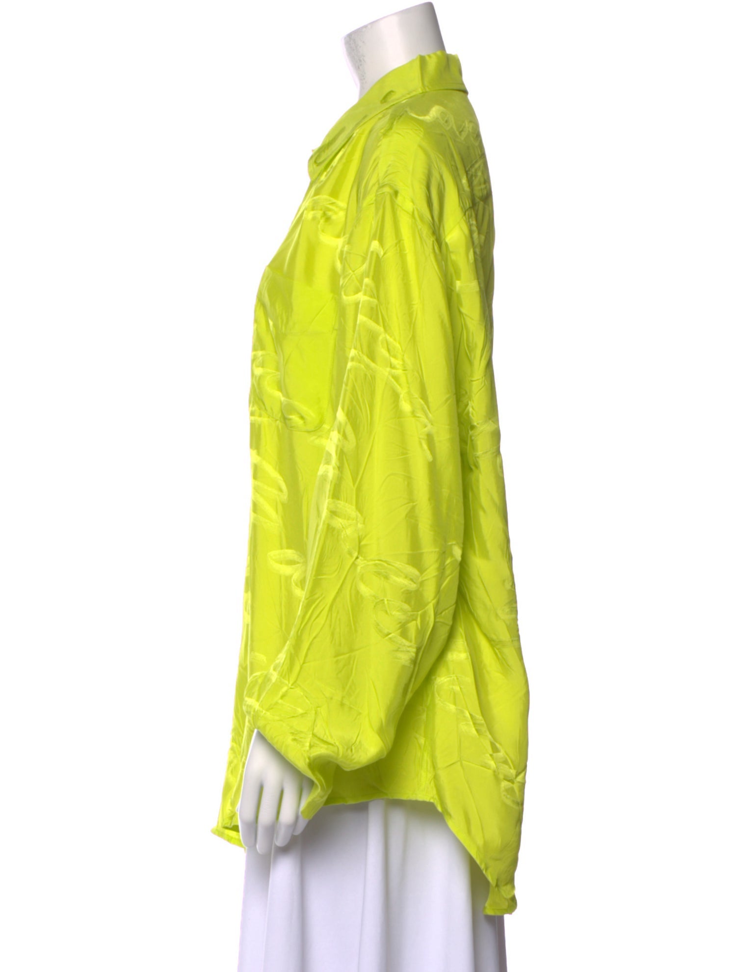 Balenciaga 2021 Satin Button-Up Top