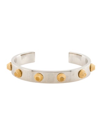 Balenciaga Two-Tone Arena Classic Cuff Bracelet