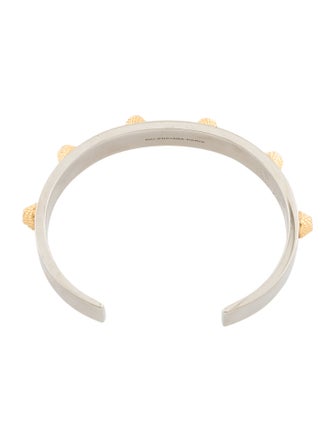Balenciaga Two-Tone Arena Classic Cuff Bracelet