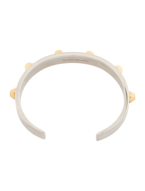 Balenciaga Two-Tone Arena Classic Cuff Bracelet