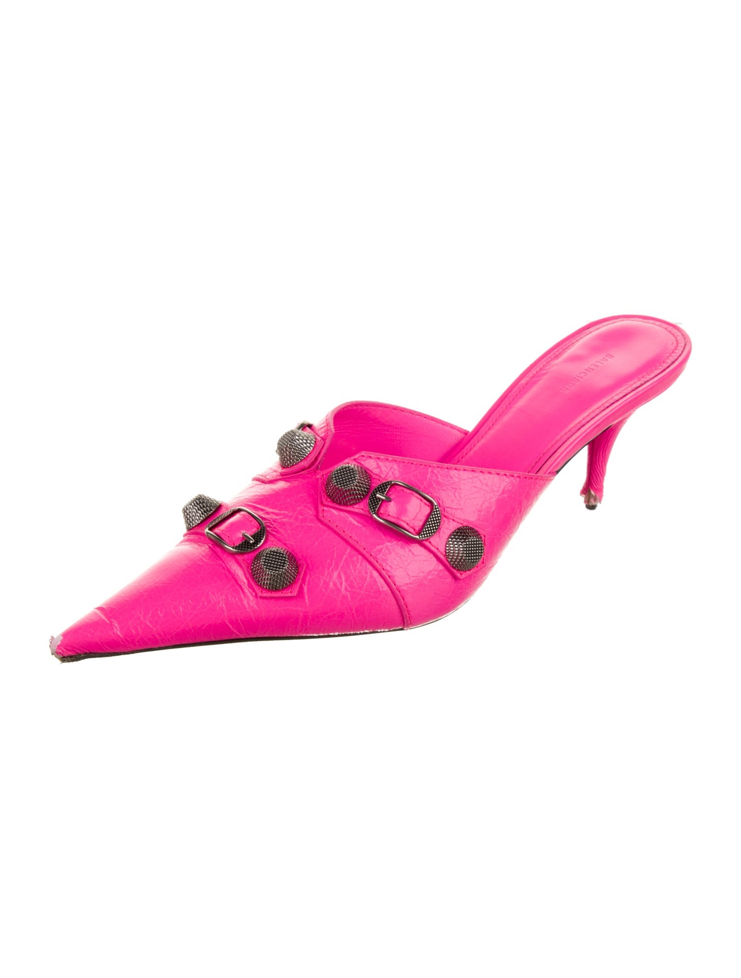 Balenciaga Leather Studded Accents Mules