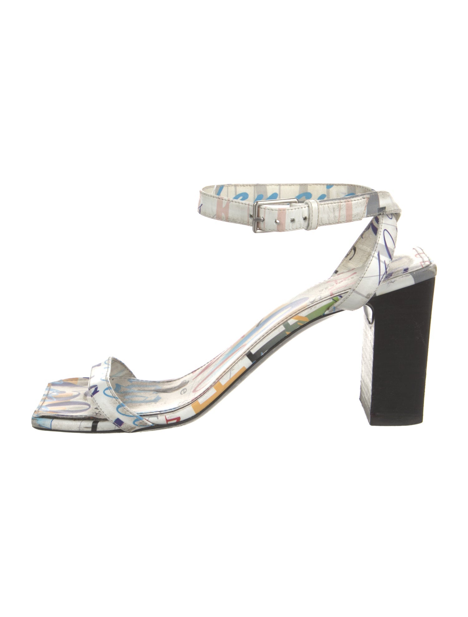 Balenciaga Leather Printed Sandals