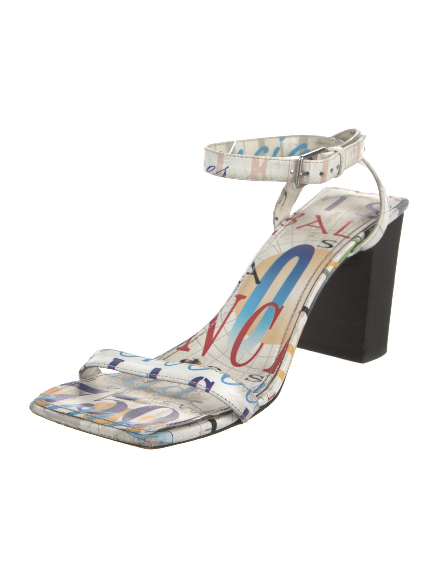 Balenciaga Leather Printed Sandals