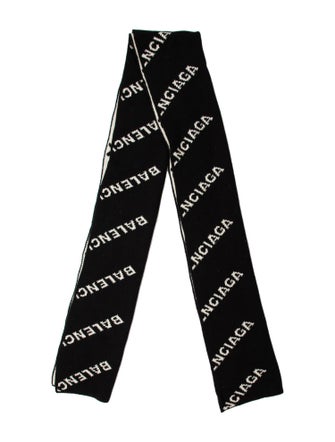 Balenciaga Interlocking CC Scarf Wool Scarf