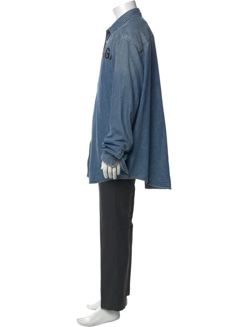 Balenciaga 2020 Graphic Print Denim Shirt